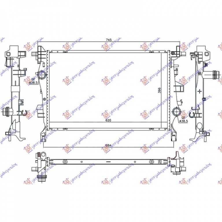 RADIATOR APA JEEP RENEGADE 2014->2018 Radiator apa 2.0 MJTD diesel cutie manuala/automata PIESA NOUA ANI 2014 2015 2016 2017 2018