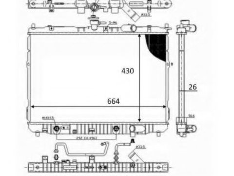 Radiator apa KIA CARENS Mk II (FJ) (2002 - 2016) NRF 59043