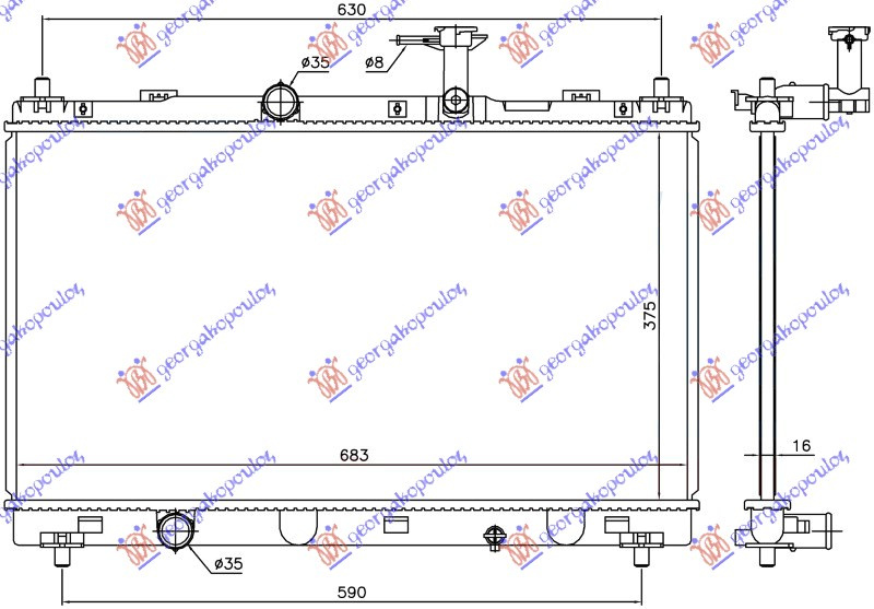 Radiator apa KOYO SUZUKI SX4 S-CROSS 13-16 SUZUKI SX4 S-CROSS 16-22 SUZUKI VITARA 15-19 cod 1770061M00