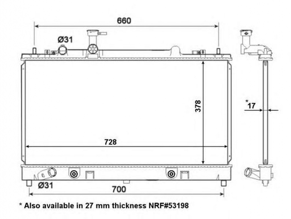 Radiator apa MAZDA 6 GG NRF 56066