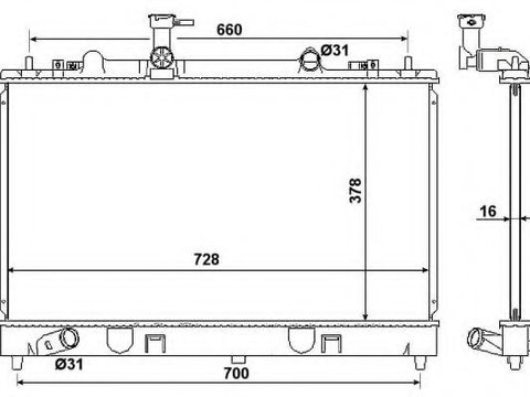 Radiator apa MAZDA 6 Station Wagon (GY) (2002 - 2007) NRF 53383