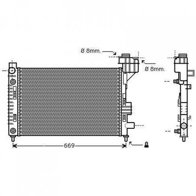 RADIATOR APA MERCEDES A-CLASS W168 1997->2004 R