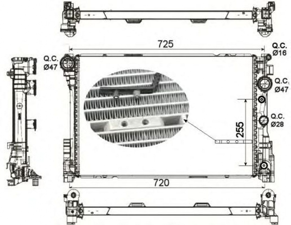 Radiator apa MERCEDES-BENZ E-CLASS cupe C207 NRF 53141