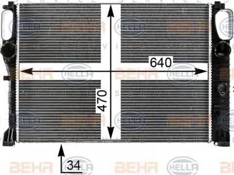 Radiator apa MERCEDES-BENZ E-CLASS T-Model S211 HELLA 8MK 376 700-594