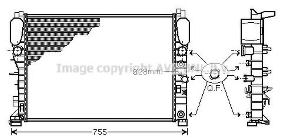 Radiator apa MERCEDES-BENZ E-CLASS W211 AVA MS2341