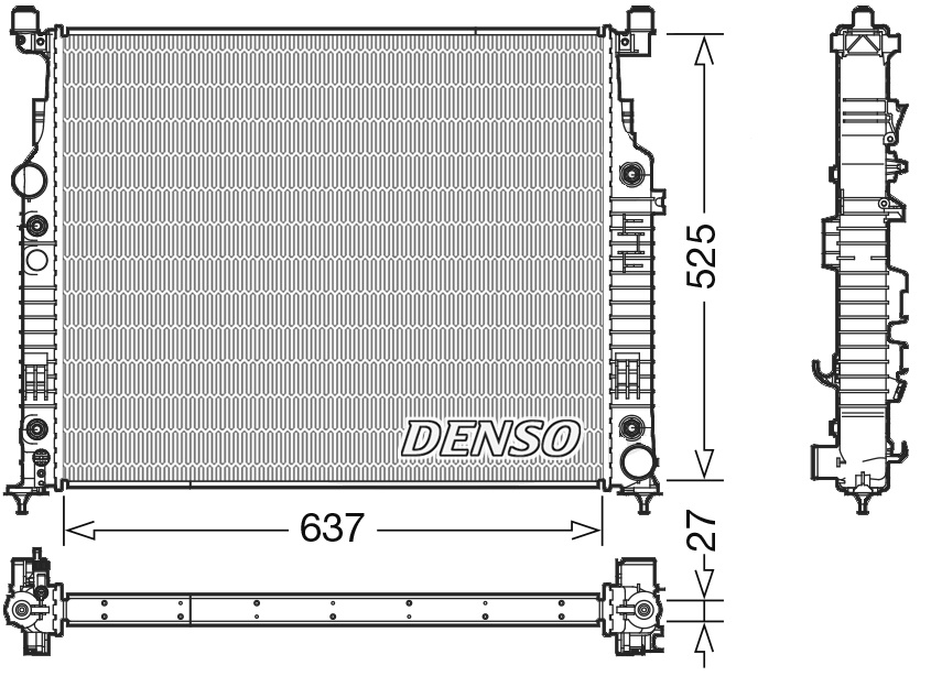 RADIATOR APA ~ MERCEDES-BENZ GL-CLASS (X164) GL 500 4-matic (164.886) GL 320 CDI / 350 BlueTEC 4-matic (164.824, 164.825) GL 350 CDI 4-matic (164.823) GL 450 4-matic (164.871) 211cp 265cp 340cp 388cp 2006 2007 2008 2009 2010 20 ~ DRM17056 ~ DENSO