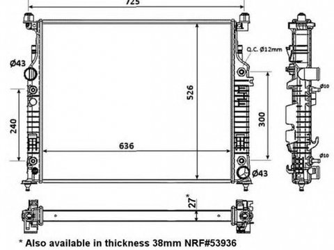 Radiator apa MERCEDES-BENZ M-CLASS W164 NRF 56074