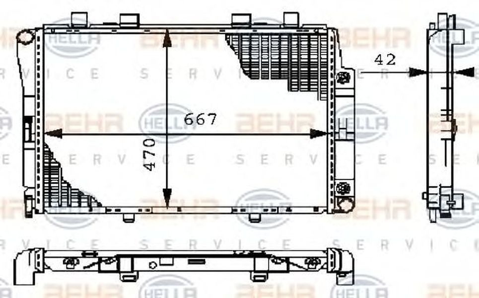 Radiator apa MERCEDES-BENZ S-CLASS W140 HELLA 8MK 376 711-164