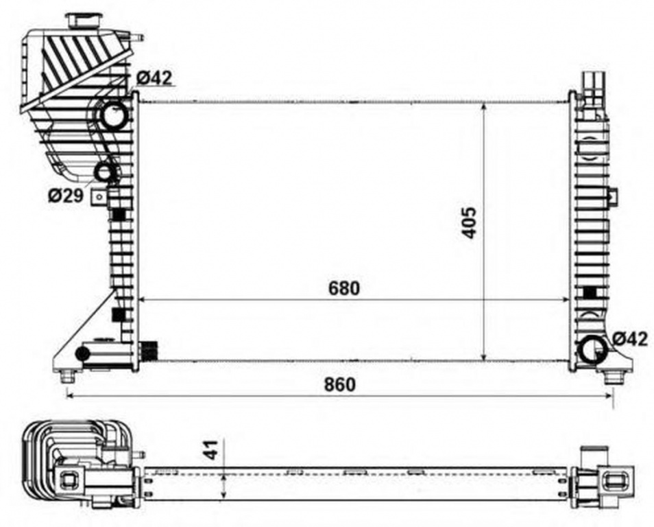 Radiator apa MERCEDES-BENZ SPRINTER 2-t platou sasiu 901 902 NRF 55348A