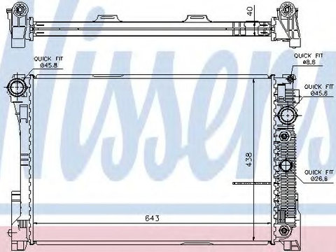 Radiator apa MERCEDES E-CLASS (W212) (2009 - 2016) NISSENS 67101