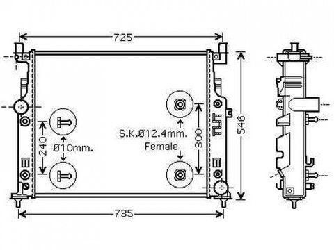 RADIATOR APA MERCEDES ML W164 2005->2010 Radiator apa pentru toate modele CV manuala/automata cu/fara aer conditionat (63.5x53) PIESA NOUA ANI 2005 2006 2007 2008 2009 2010