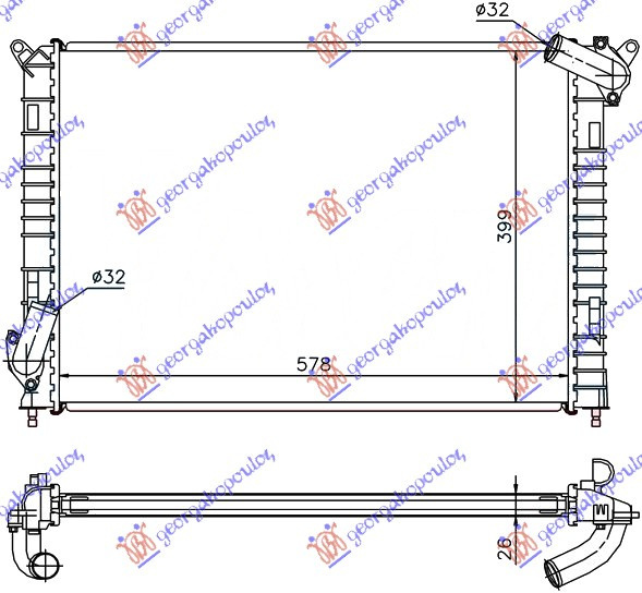 Radiator Apa - Mini Cooper/One (R50/R53)2002 2003 , 17117541091