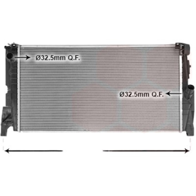 Radiator apa MINI COUNTRYMAN F60 2016-> pentru Cooper, perioada 2016 2017 2018 2019 2020 2021 PIESA NOUA pentru tip motor B38A15A, grosime fagure mm 26, cu cuplaje rapide, Diametru admisie mm 32 Diametru evacuare mm 32 latime fagure mm 348 lungime fa