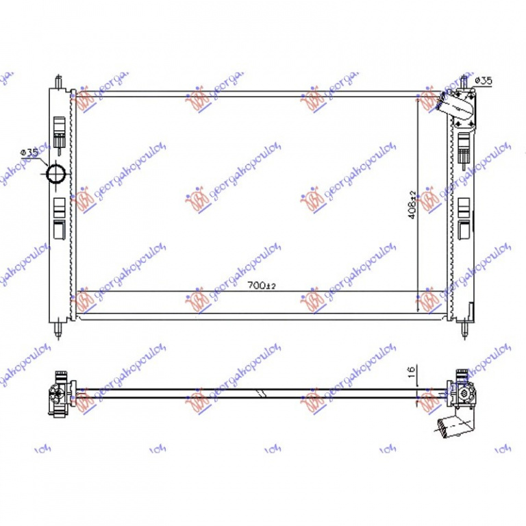 RADIATOR APA MITSUBISHI ASX 2014->2017 Radiator apa 1.6-1.8 16v benzina 2014-> 700x410 PIESA NOUA ANI 2014 2015 2016 2017 2018