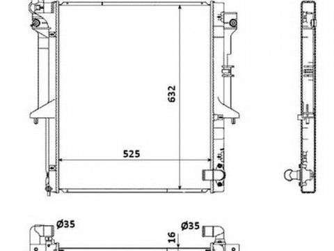 RADIATOR APA MITSUBISHI L200 2005->2015 Radiator apa pentru 2 5 T D CV manuala 52 5x63 5 PIESA NOUA ANI 2005 2006 2007 2008 2009 2010 2011 2012 2013 2014 2015
