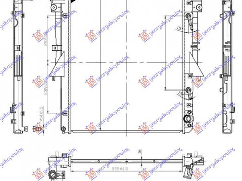 RADIATOR APA MITSUBISHI L200 2014->2019 Radiator apa 2.4 DI-D diesel cv automata 525x643x16 4N15 PIESA NOUA ANI 2014 2015 2016 2017 2018 2019