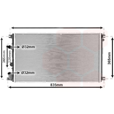 Radiator apa NISSAN INTERSTAR 2002->2006 pentru dCI 90, perioada 2002 2003 2004 2005 2006 2007 PIESA NOUA de la an de fabricatie 09/2003, pana la an de fabricatie 08/2004, pentru vehicule cu aer conditionat, grosime fagure mm 34 Diametru admisie mm 3