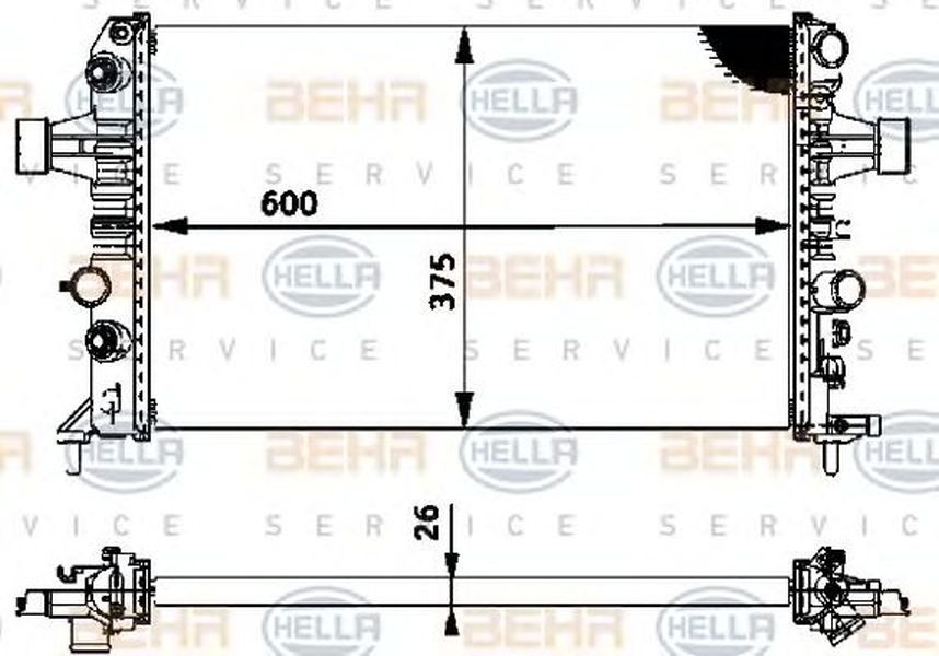 Radiator apa OPEL ASTRA G cupe F07 HELLA 8MK 376 719-061