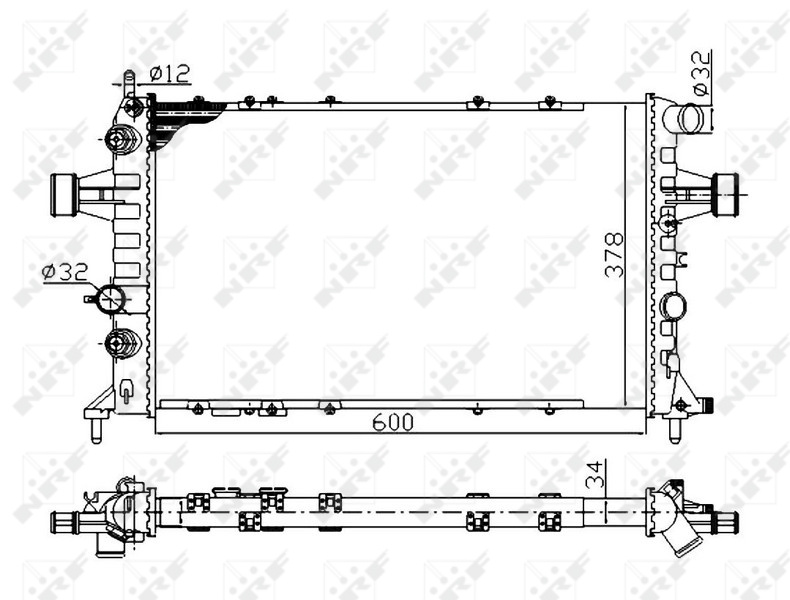 RADIATOR APA ~ OPEL ASTRA G Estate Van (F70) 2.0 DI (F70) 2.0 DTI (F70) 1.6 (F70) 101cp 82cp 1998 1999 2000 2001 2002 2003 2004 2005 ~ NRF 58178A ~ NRF