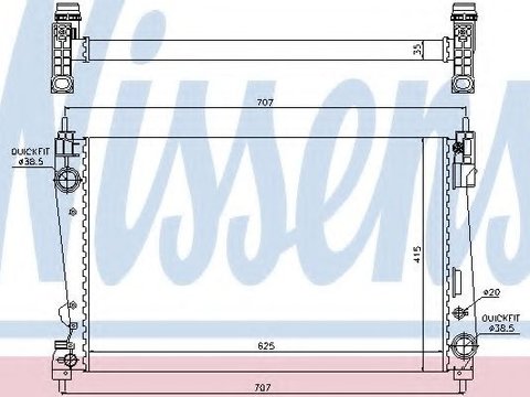 Radiator apa OPEL COMBO Tour (X12) (2012 - 2016) NISSENS 61916