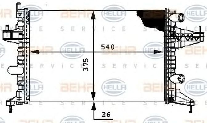 Radiator apa OPEL CORSA C caroserie F08 W5L HELLA 8MK376714341