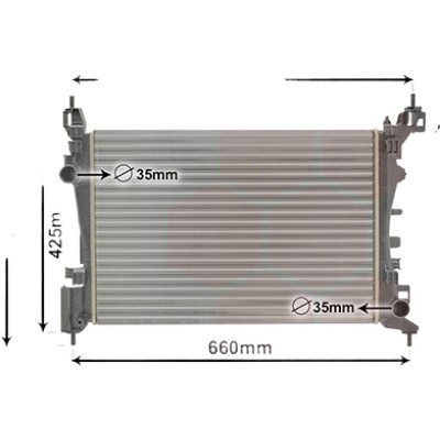 Radiator apa OPEL CORSA D 2006->2014 pentru 1.2 LPG, perioada 2011 2012 2013 2014 PIESA NOUA pana la an de fabricatie 08/2014, grosime fagure mm 23, Diametru admisie mm 35, Diametru evacuare mm 35 latime fagure mm 378 lungime fagure mm 540 ,