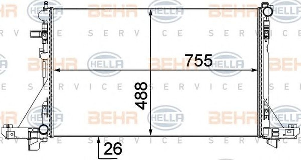 Radiator apa OPEL MOVANO B bus HELLA 8MK 376 737-104