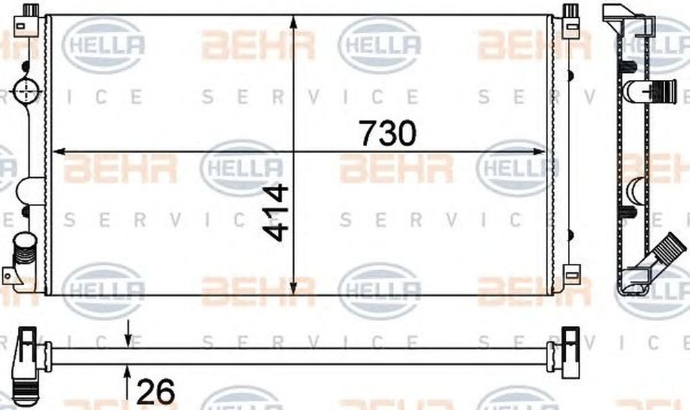 Radiator apa OPEL MOVANO platou sasiu U9 E9 HELLA 8MK 376 780-671