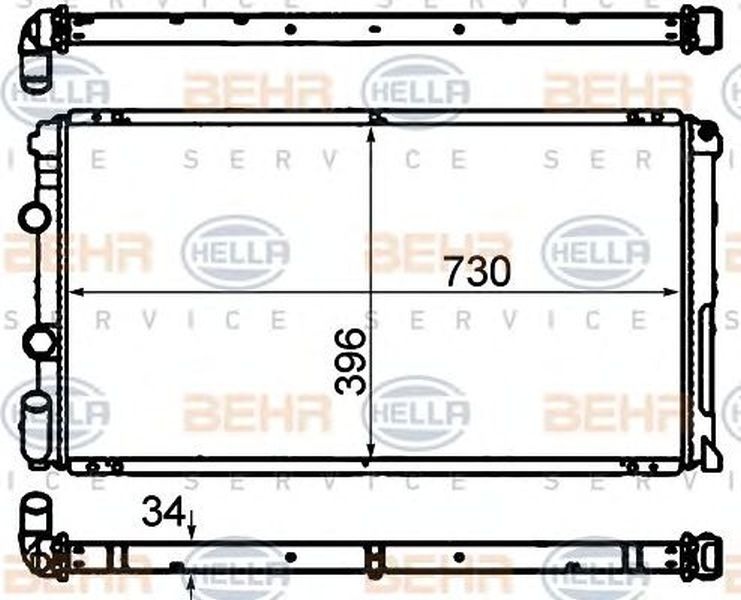 Radiator apa OPEL MOVANO platou sasiu U9 E9 HELLA 8MK 376 708-451