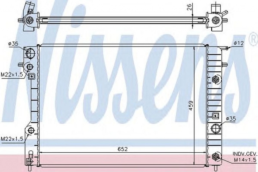 Radiator apa OPEL OMEGA B 25 26 27 NISSENS 63072A