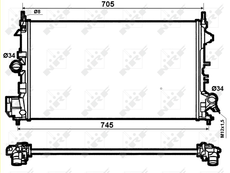 RADIATOR APA ~ OPEL SIGNUM Hatchback (Z03) 1.8 (F48) 140cp 2005 2006 2007 2008 ~ NRF 53074 ~ NRF