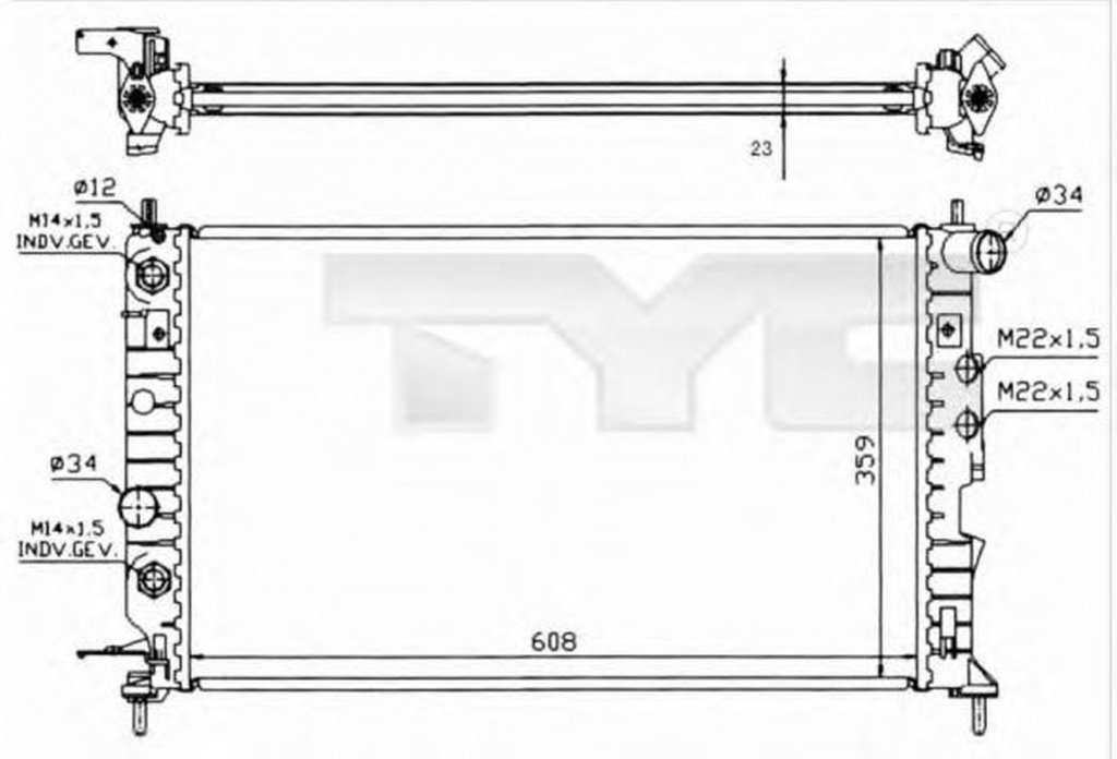 Radiator apa OPEL VECTRA B 36 TYC 725-0004-R