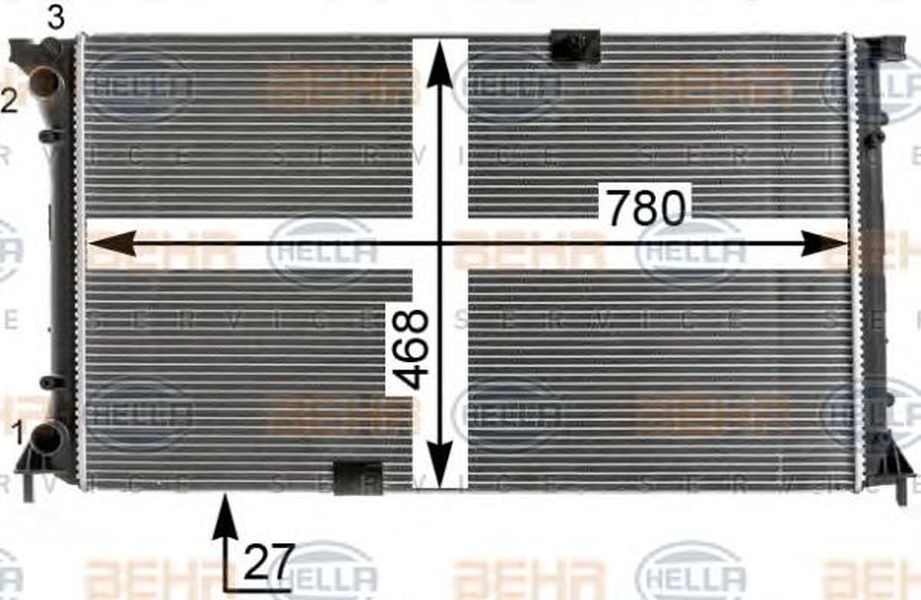 Radiator apa OPEL VIVARO platou sasiu E7 HELLA 8MK 376 700-361