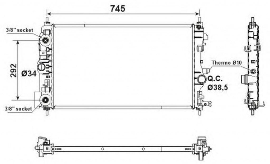 Radiator apa OPEL ZAFIRA TOURER C P12 NRF 53159