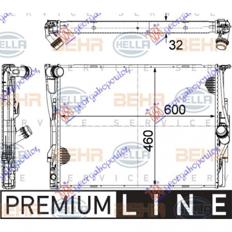 Radiator apa pentru BMW SERIES 1 (E82/88) COUPE/CABRIO 2007 , 17117559273