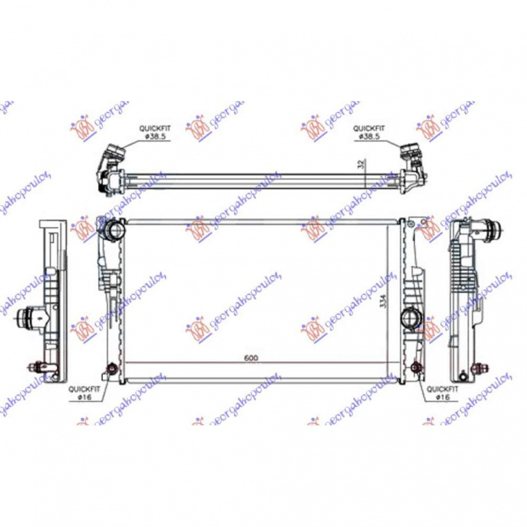 Radiator apa pentru BMW SERIES 2 (F22/23) COUPE/CABRIO 2014 , 17117618807
