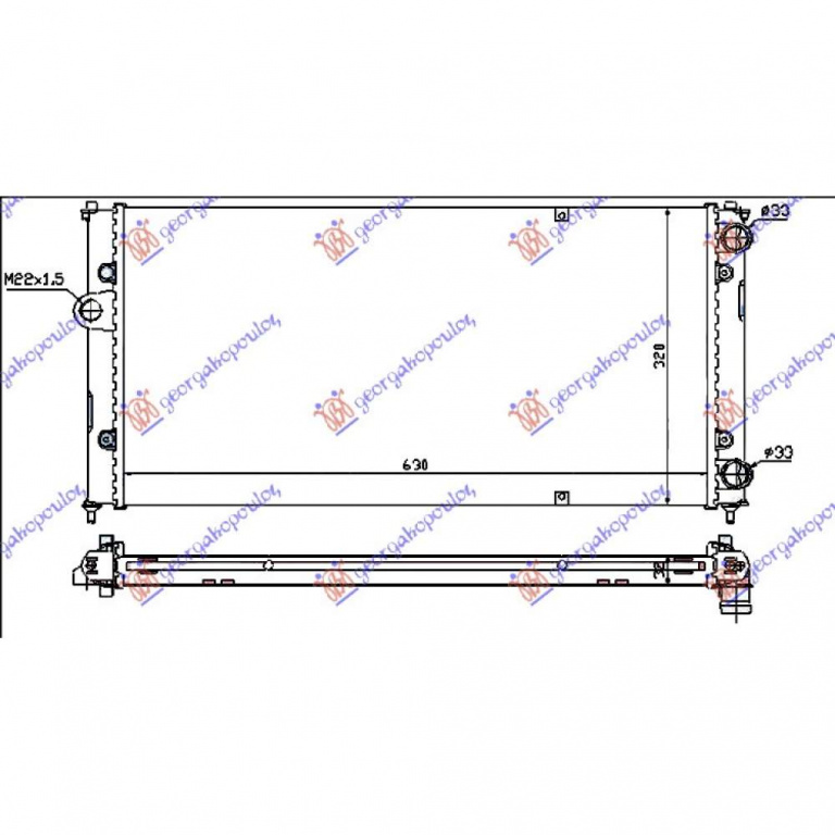 Radiator apa pentru SEAT CORDOBA 1997 , 6K0121253A