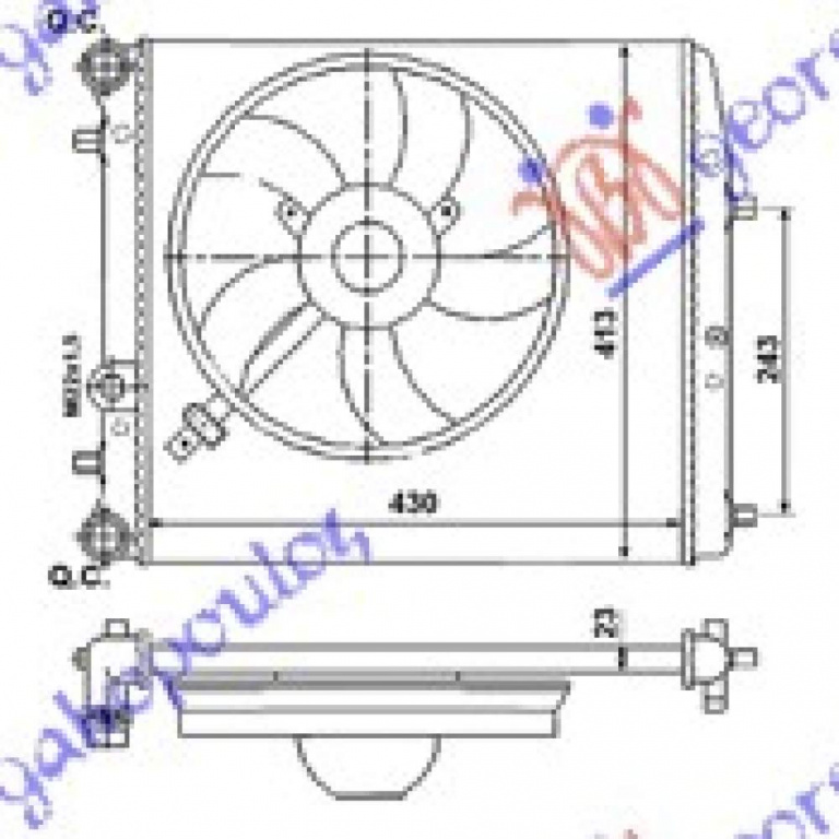 Radiator apa pentru SEAT CORDOBA 2002 , 6Q0121253Q