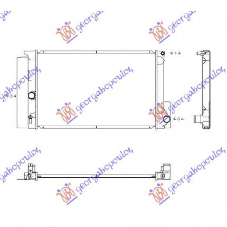 Radiator apa pentru TOYOTA COROLLA (E 18) SDN 2013 , 1640022160