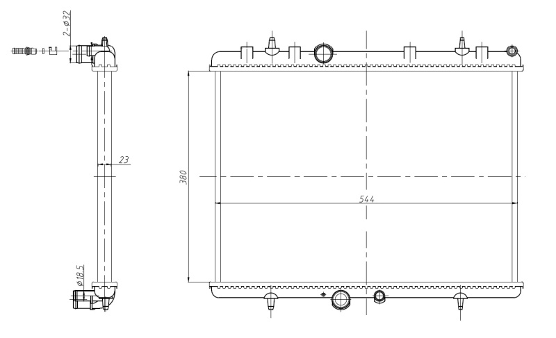 RADIATOR APA ~ PEUGEOT 2008 I Van (CU_) PureTech 130 (CUHNYM, CUHNSS) 131cp 2018 ~ NRF 58312A ~ NRF