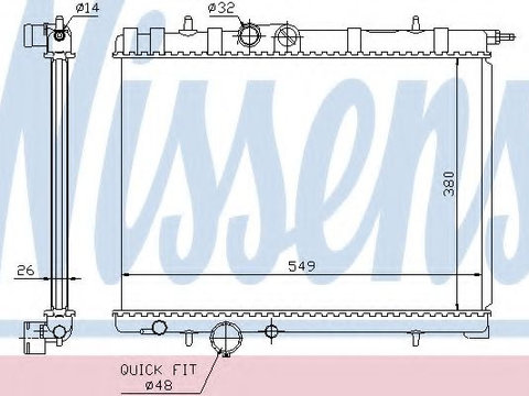 Radiator apa PEUGEOT 206 CC (2D) (2000 - 2016) NISSENS 63697