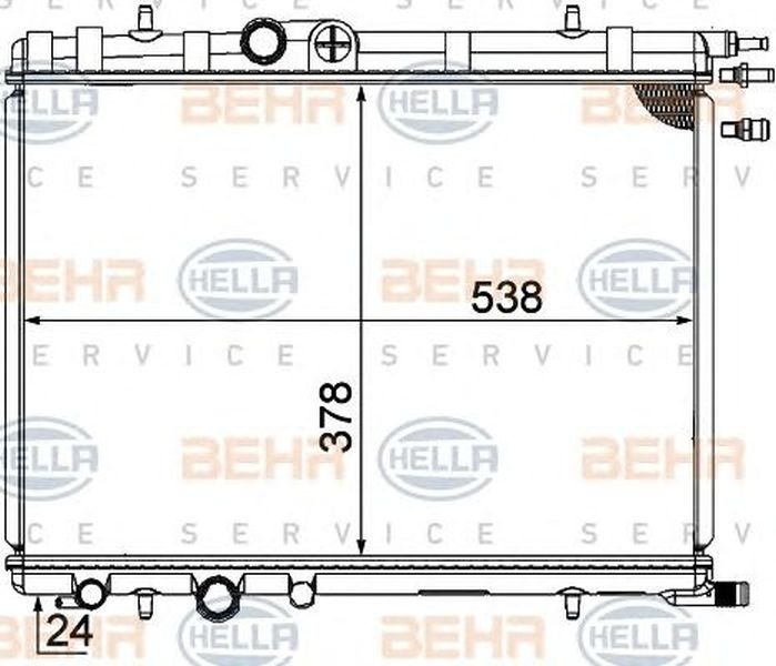 Radiator apa PEUGEOT 206 CC 2D HELLA 8MK 376 771-511