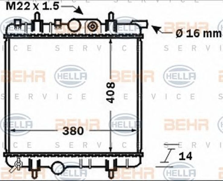 Radiator apa PEUGEOT 206 CC 2D HELLA 8MK 376 771-481