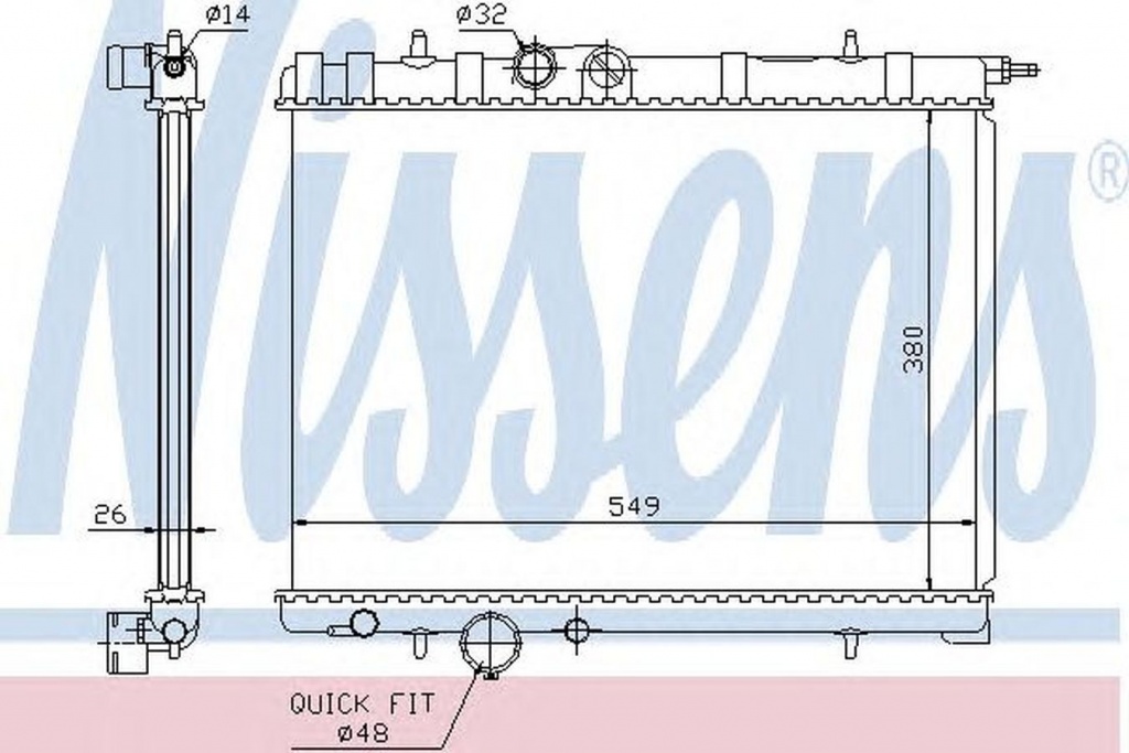 Radiator apa PEUGEOT 206 CC 2D NISSENS 63697