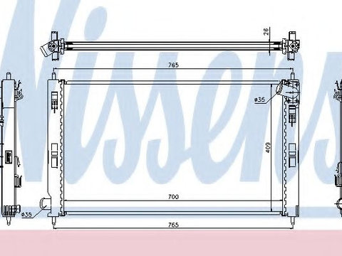 Radiator apa PEUGEOT 4008 (2012 - 2016) NISSENS 67359