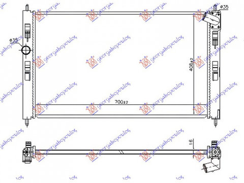 RADIATOR APA PEUGEOT 4008 2012-> Radiator apa 1.6-1.8 16v benzina 2014-> 700x410 PIESA NOUA ANI 2012 2013 2014 2015 2016 2017