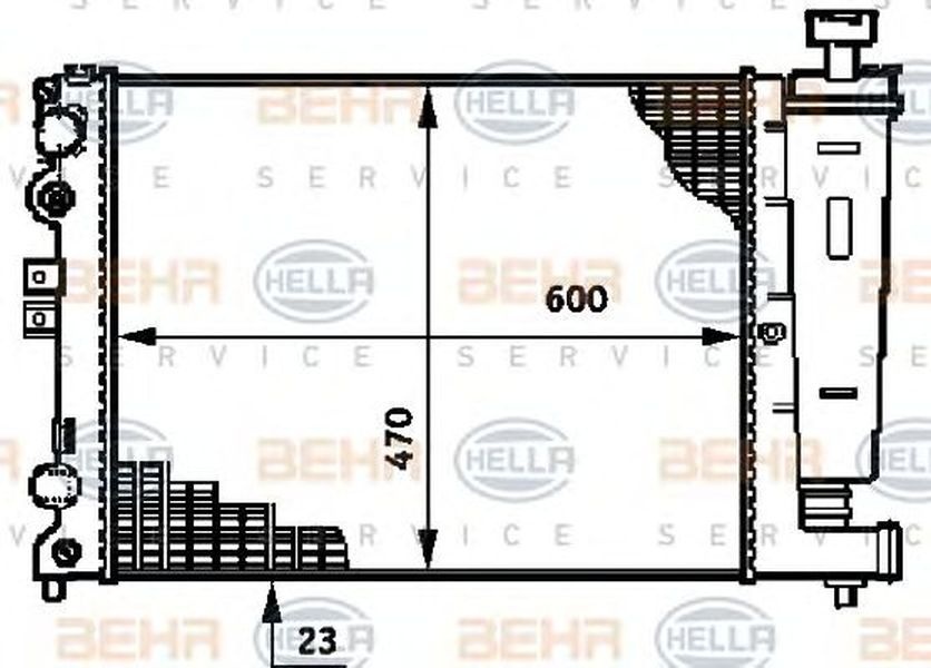 Radiator apa PEUGEOT EXPERT platou sasiu 223 HELLA 8MK 376 719-461