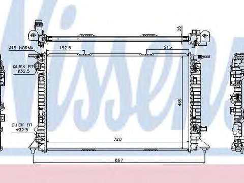 Radiator apa PORSCHE MACAN (95B) (2014 - 2016) NISSENS 60321