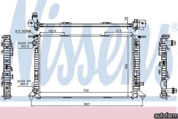 Radiator apa racire motor AUDI A4 8K2 B8 Producator NISSENS 60321