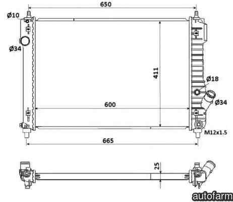 Radiator apa racire motor CHEVROLET AVEO hatchback T250 T255 NRF 53903